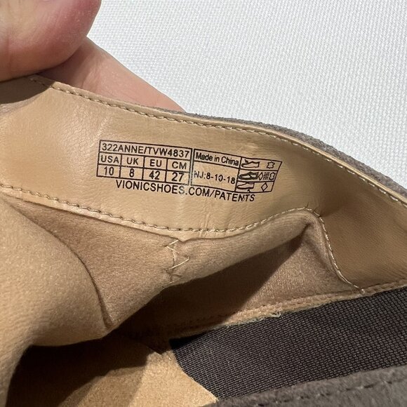 Vionic Anne Ankle Booties Suede Faux Snakeskin Womens 10 Zip Up Tan Block Heel - Picture 6 of 12